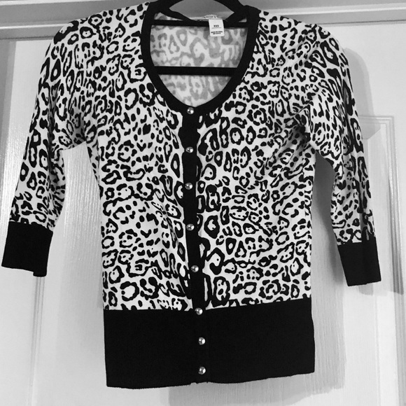 White House Black Market Sweaters - White House Black Market Leopard Print CardiganXXS